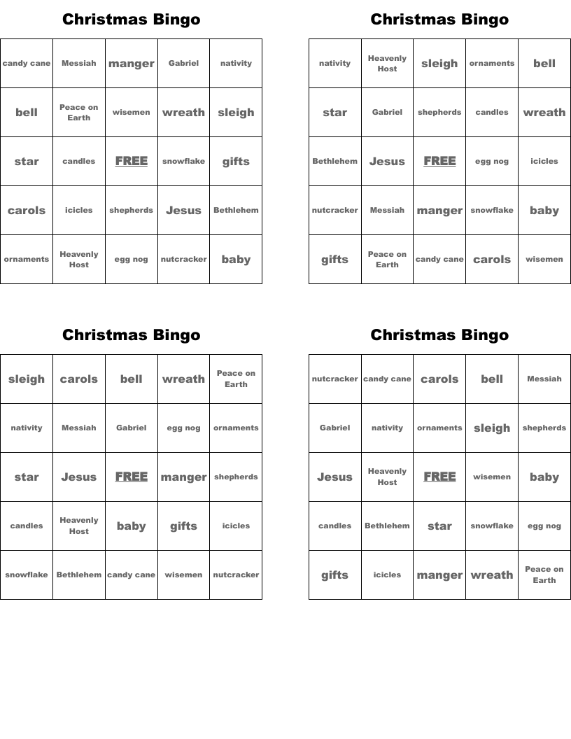 Christmas Bingo