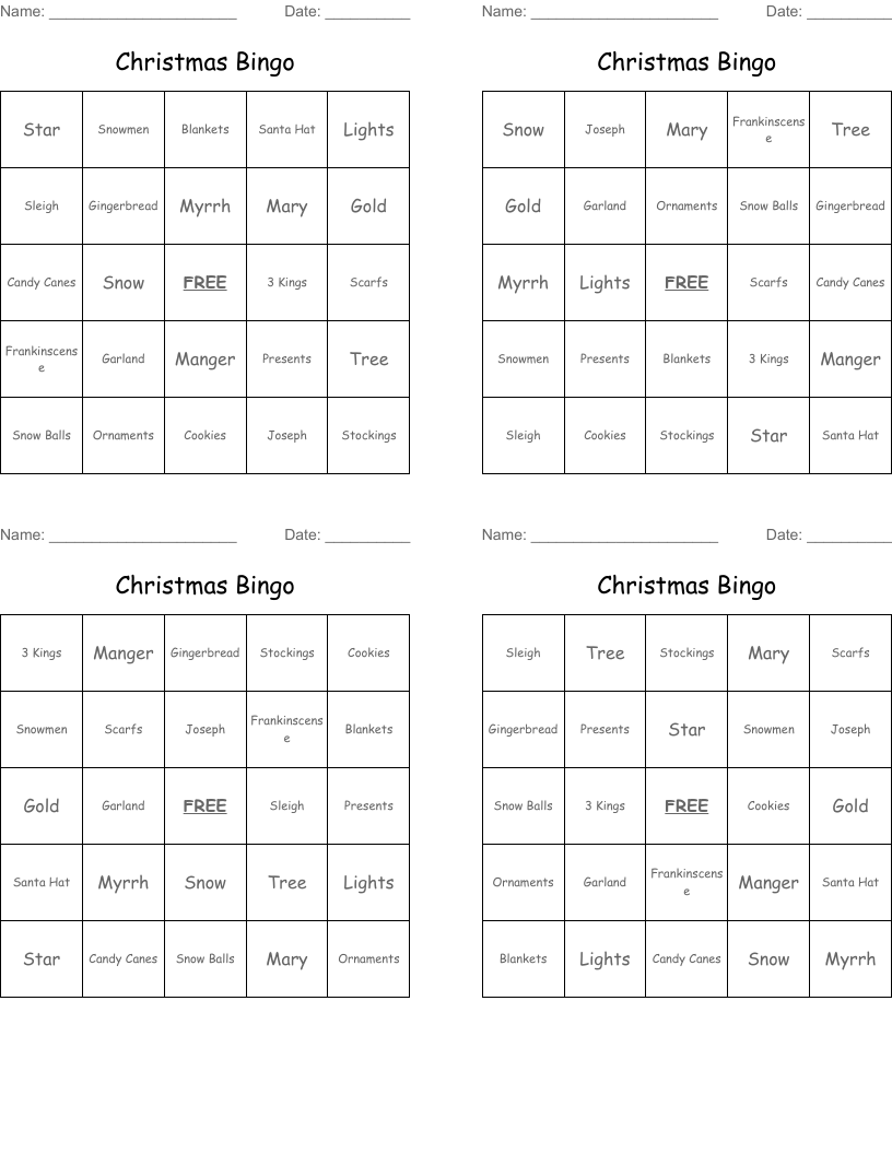 Christmas Bingo