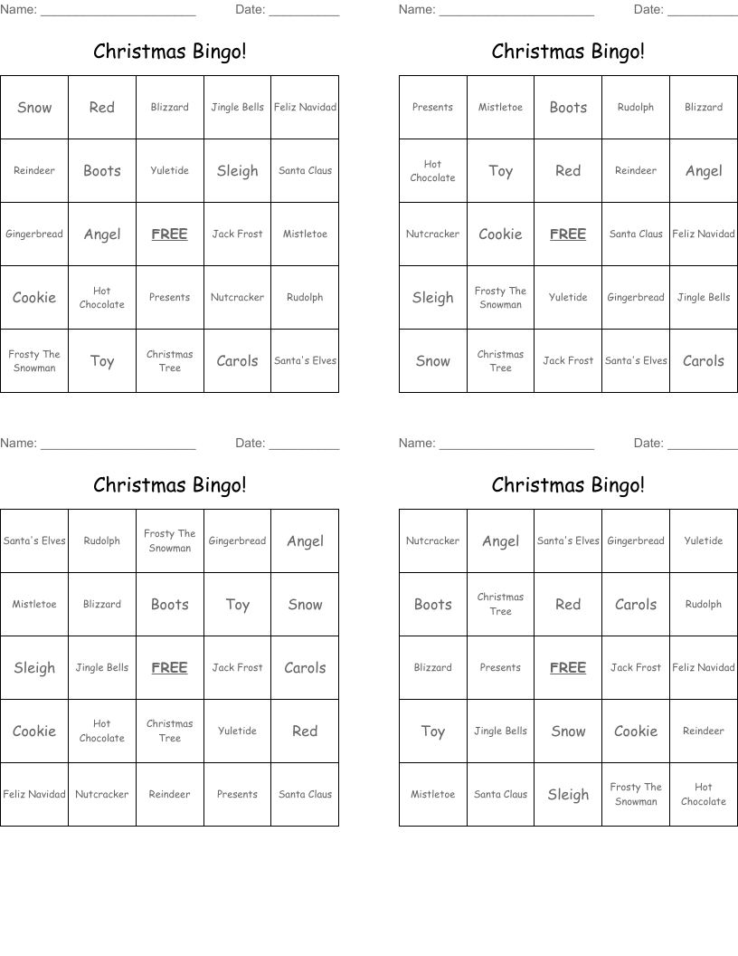 Christmas Bingo!