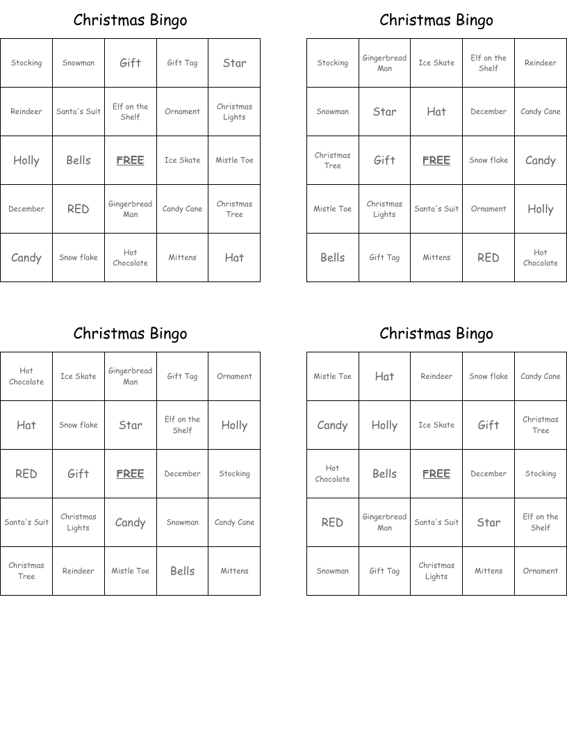Christmas Bingo