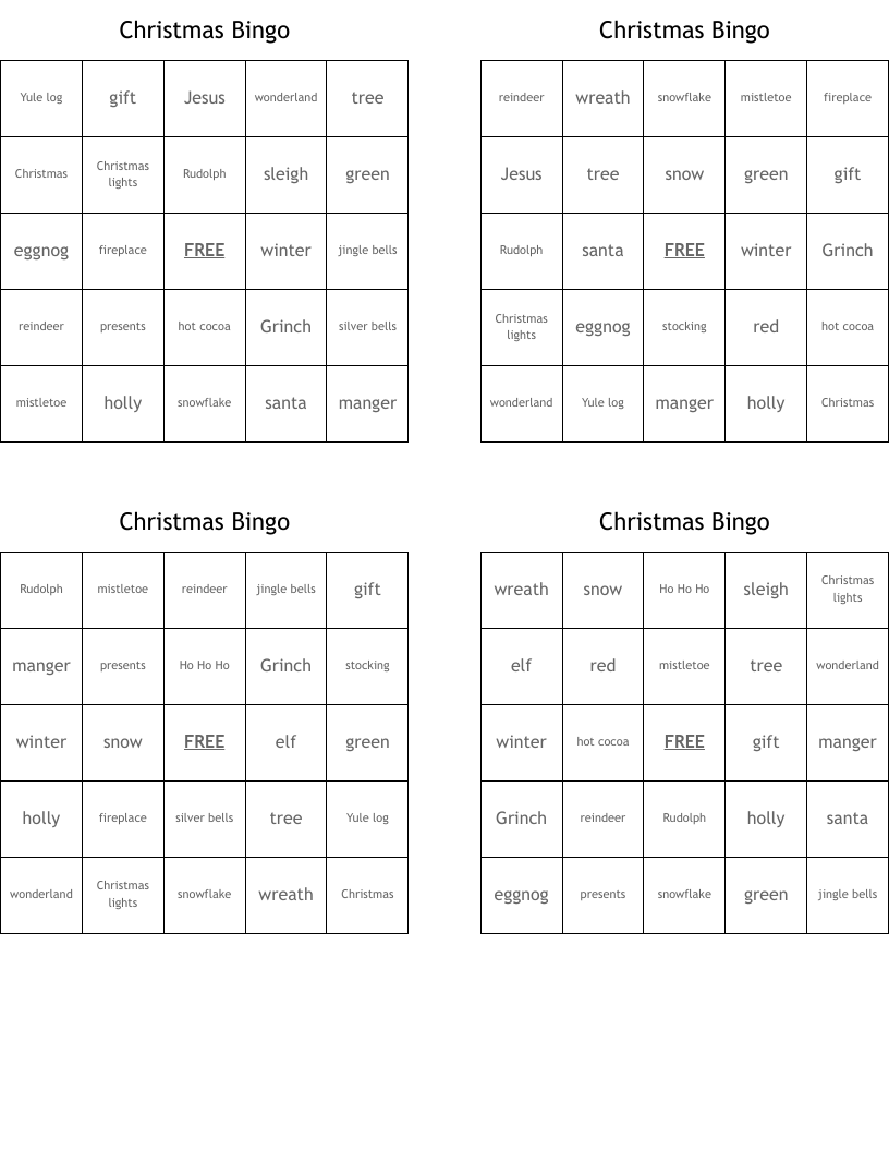 Christmas Bingo
