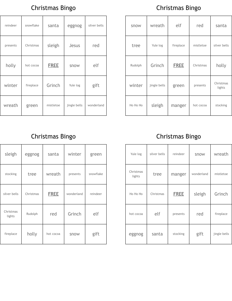 Christmas Bingo