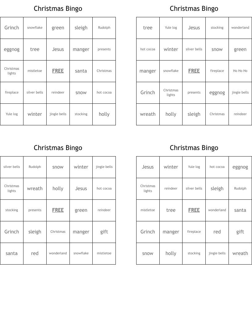 Christmas Bingo