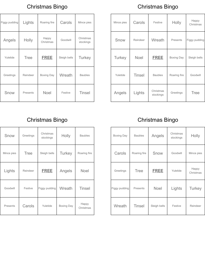 Christmas Bingo