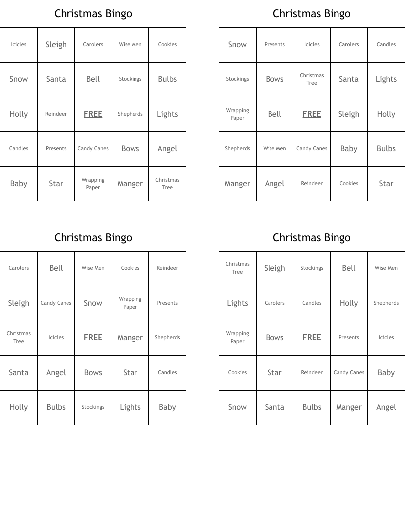 Christmas Bingo