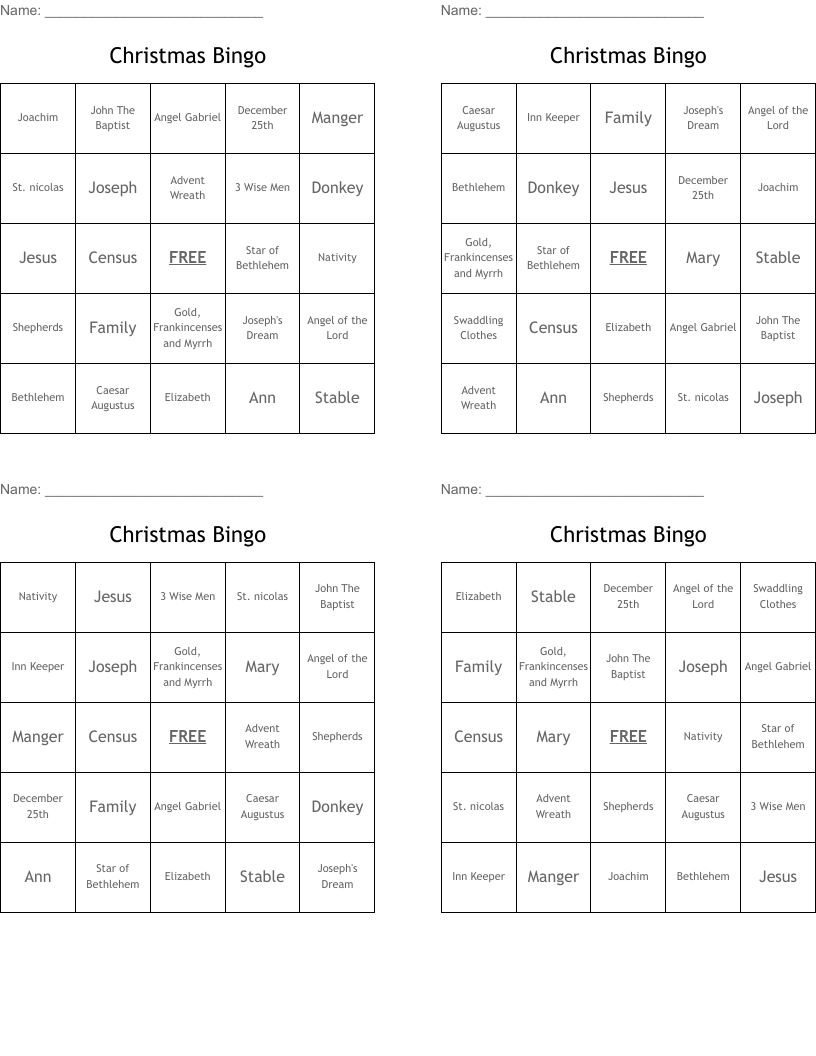Christmas Bingo