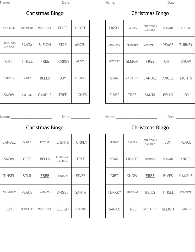 Christmas Bingo