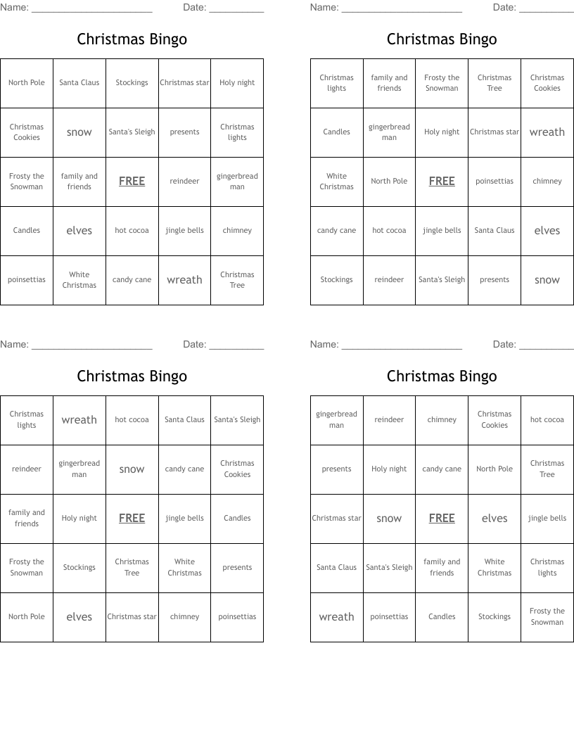 Christmas Bingo