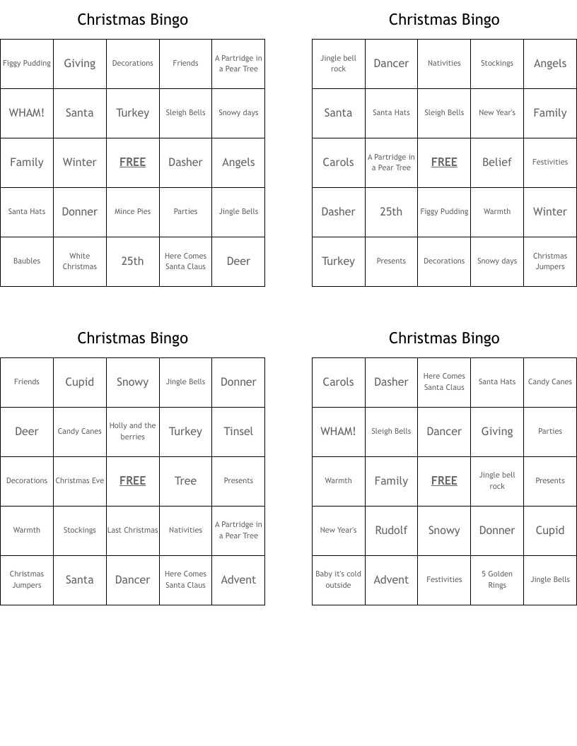 Christmas Bingo