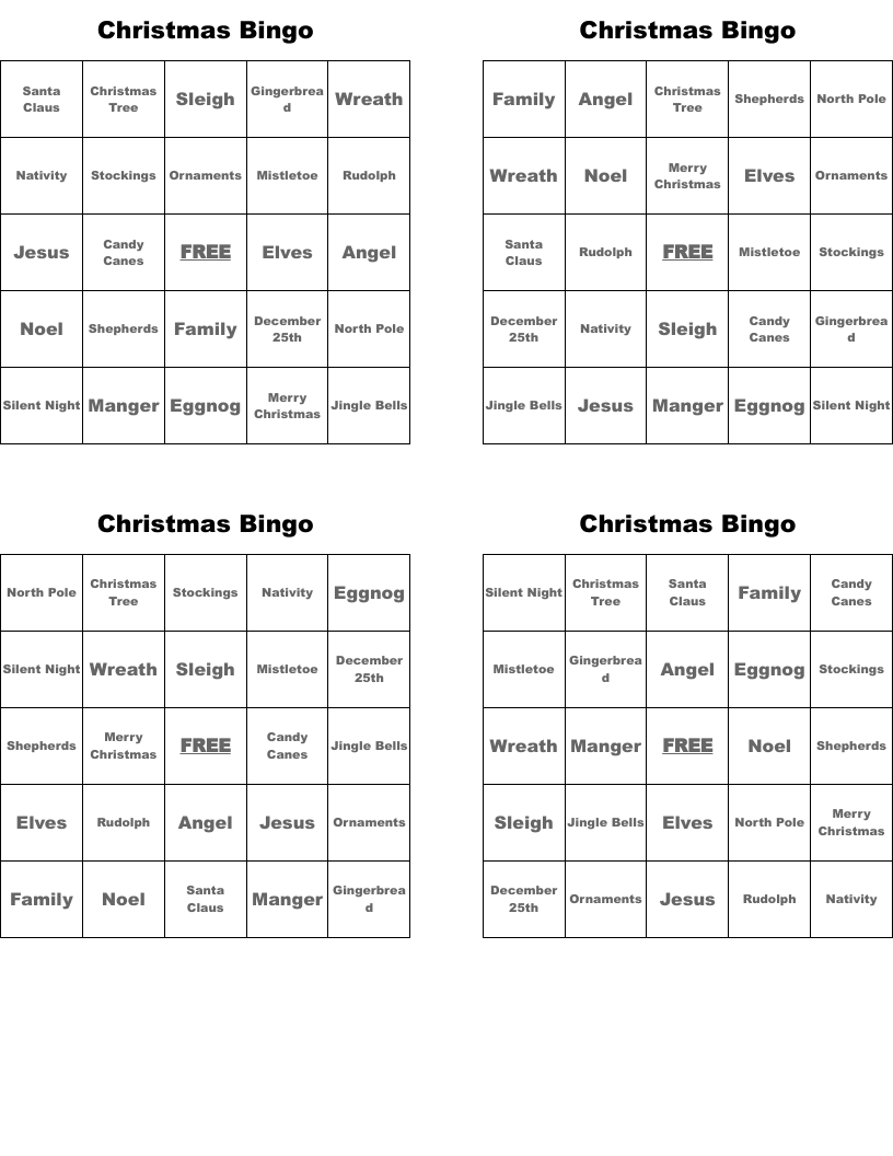 Christmas Bingo