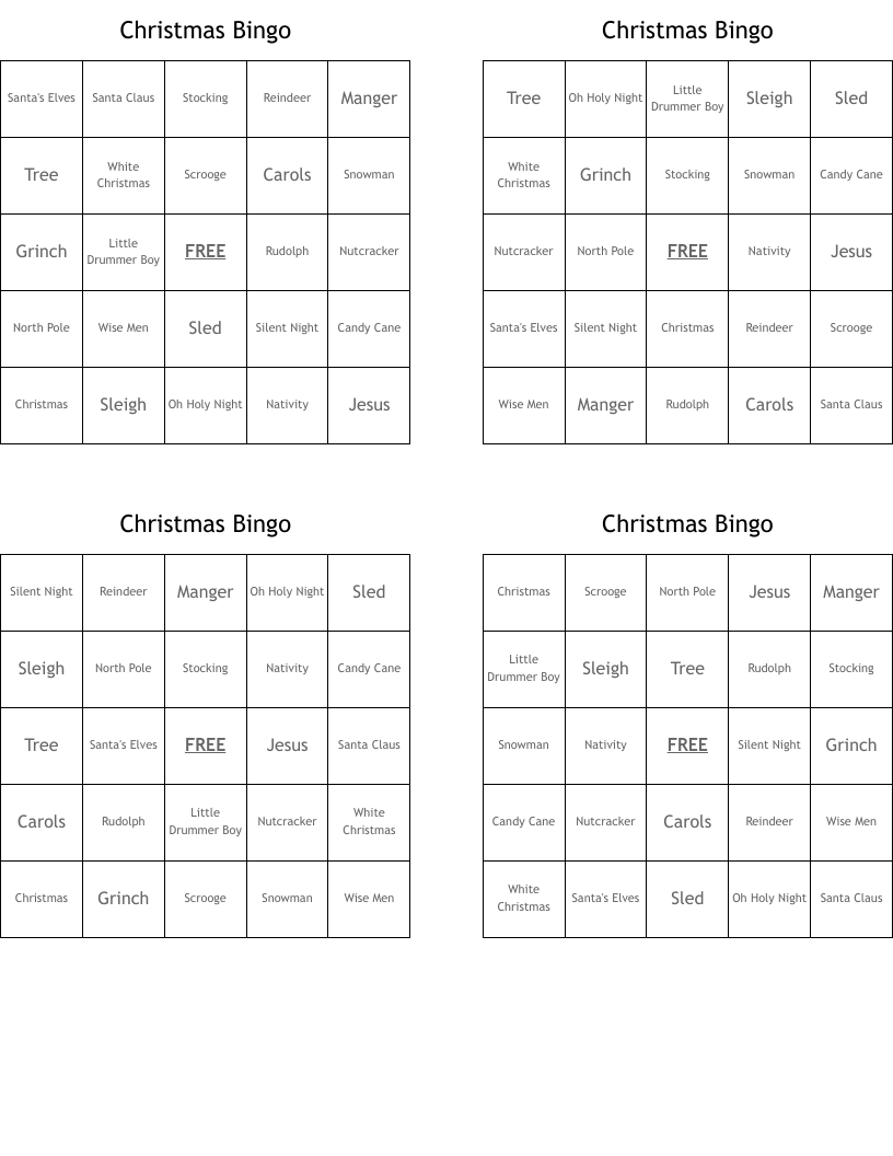 Christmas Bingo