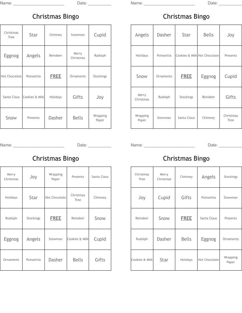Christmas Bingo