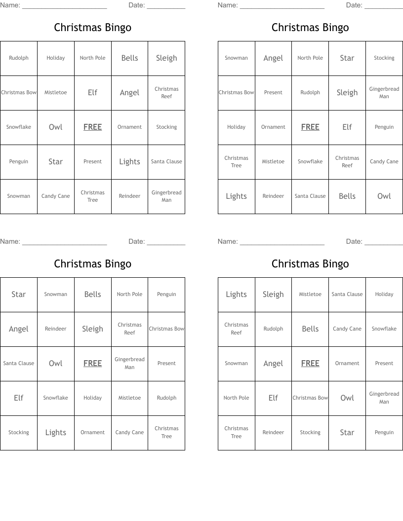Christmas Bingo