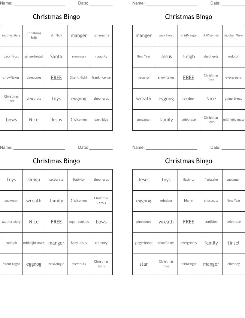 Christmas Bingo