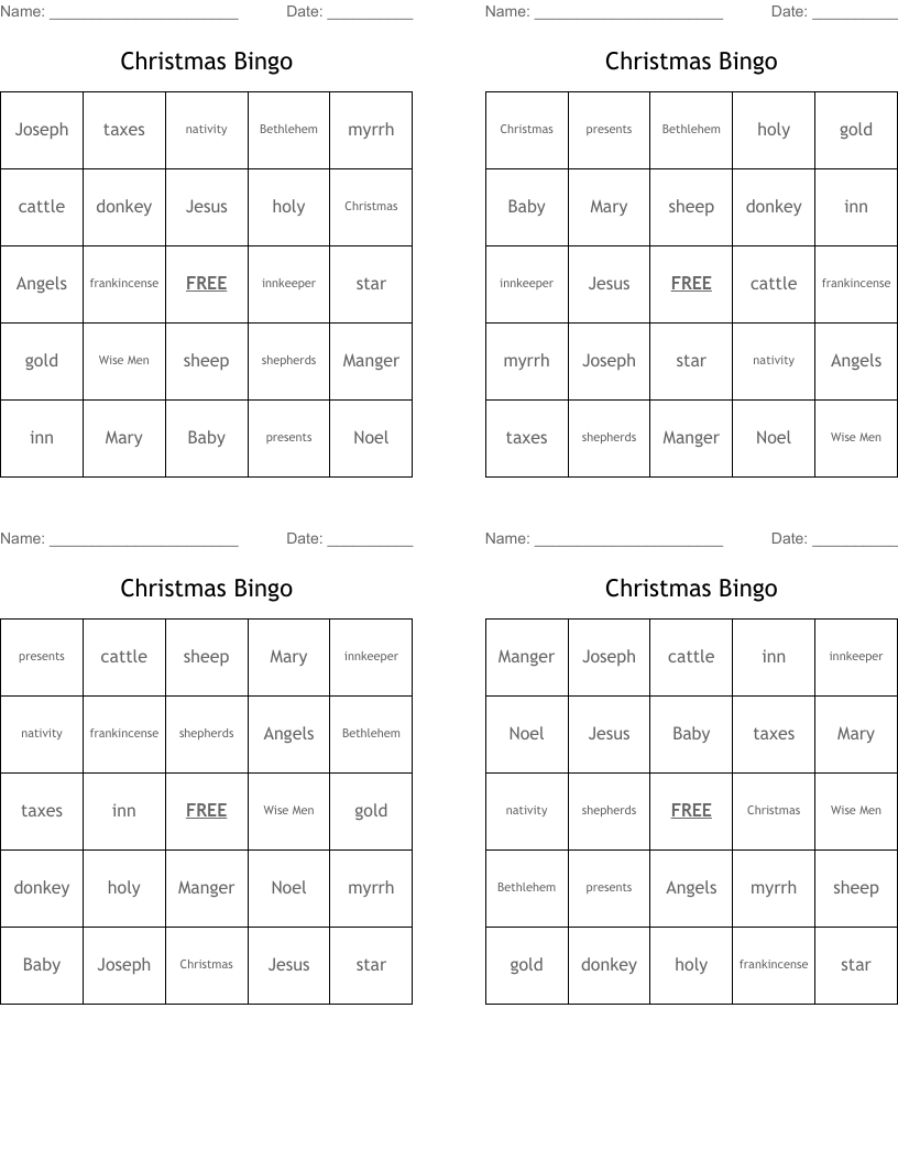 Christmas Bingo