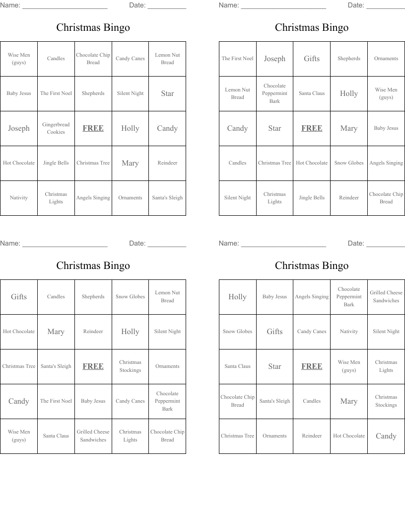 Christmas Bingo