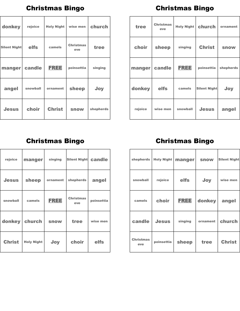 Christmas Bingo