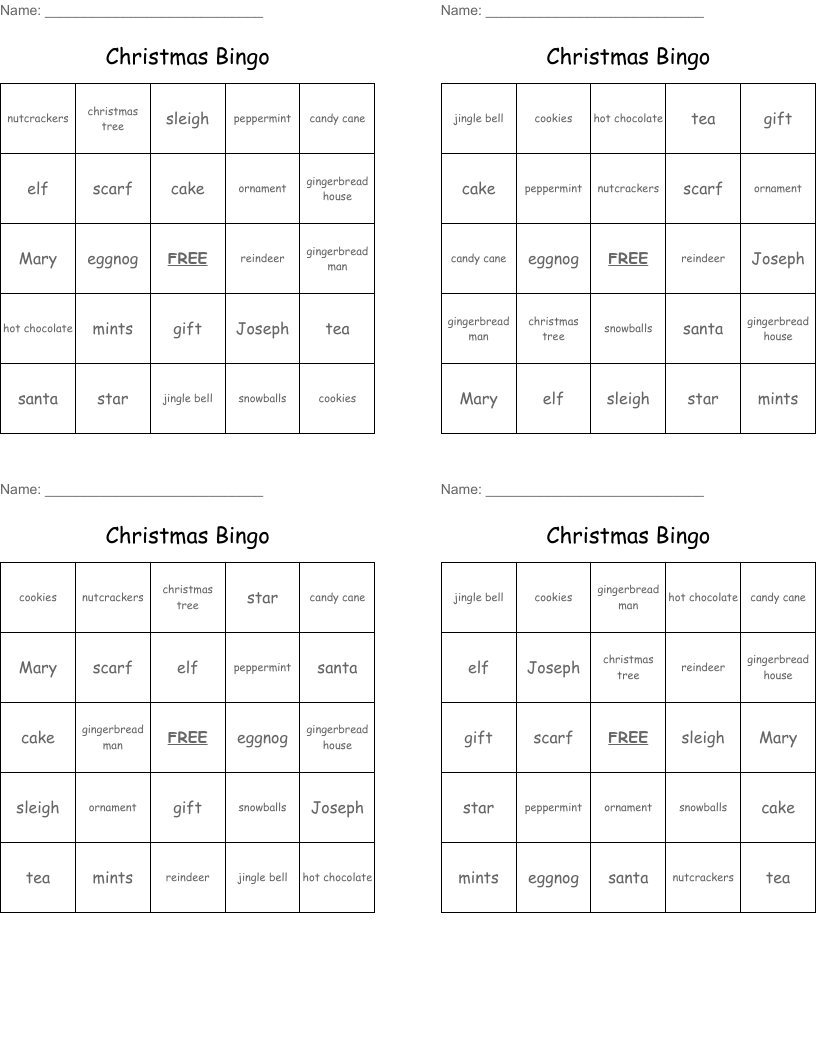 Christmas Bingo