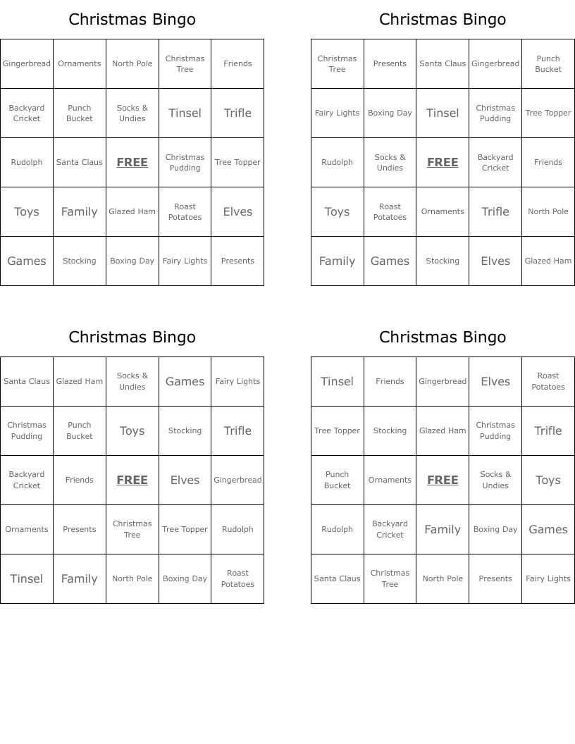 Christmas Bingo