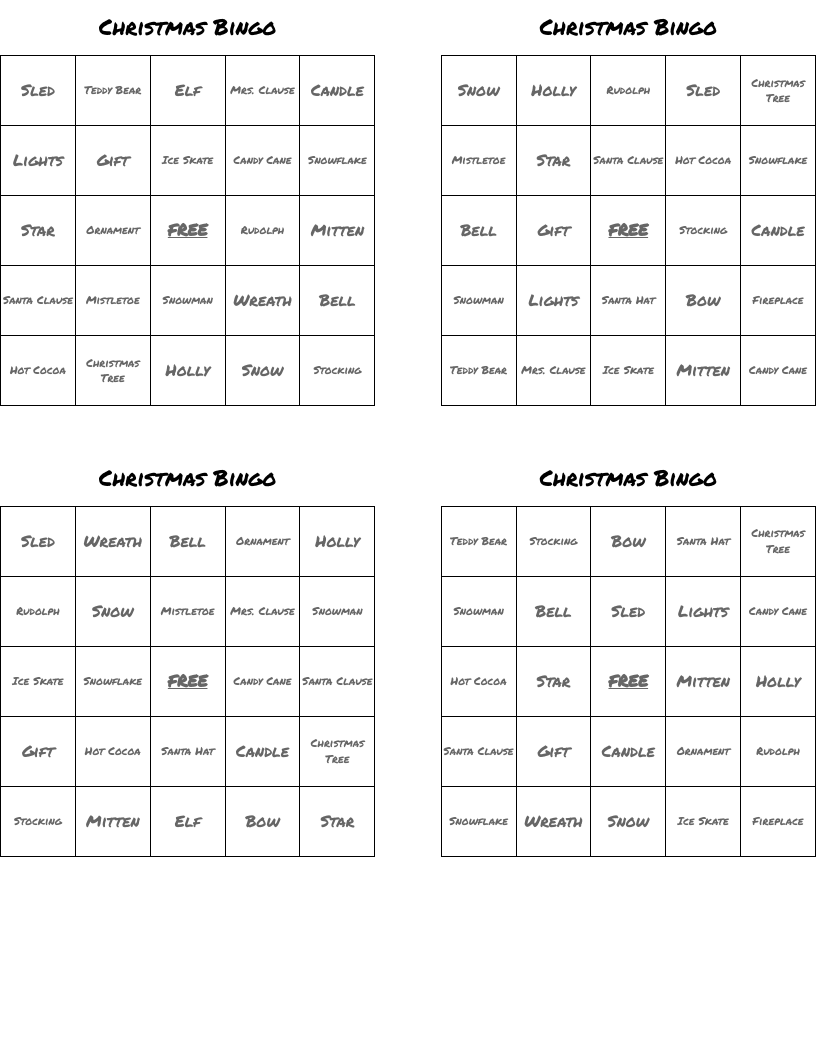 Christmas Bingo