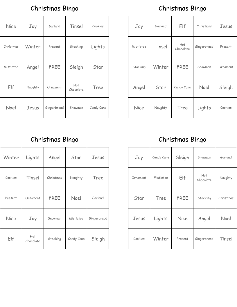 Christmas Bingo