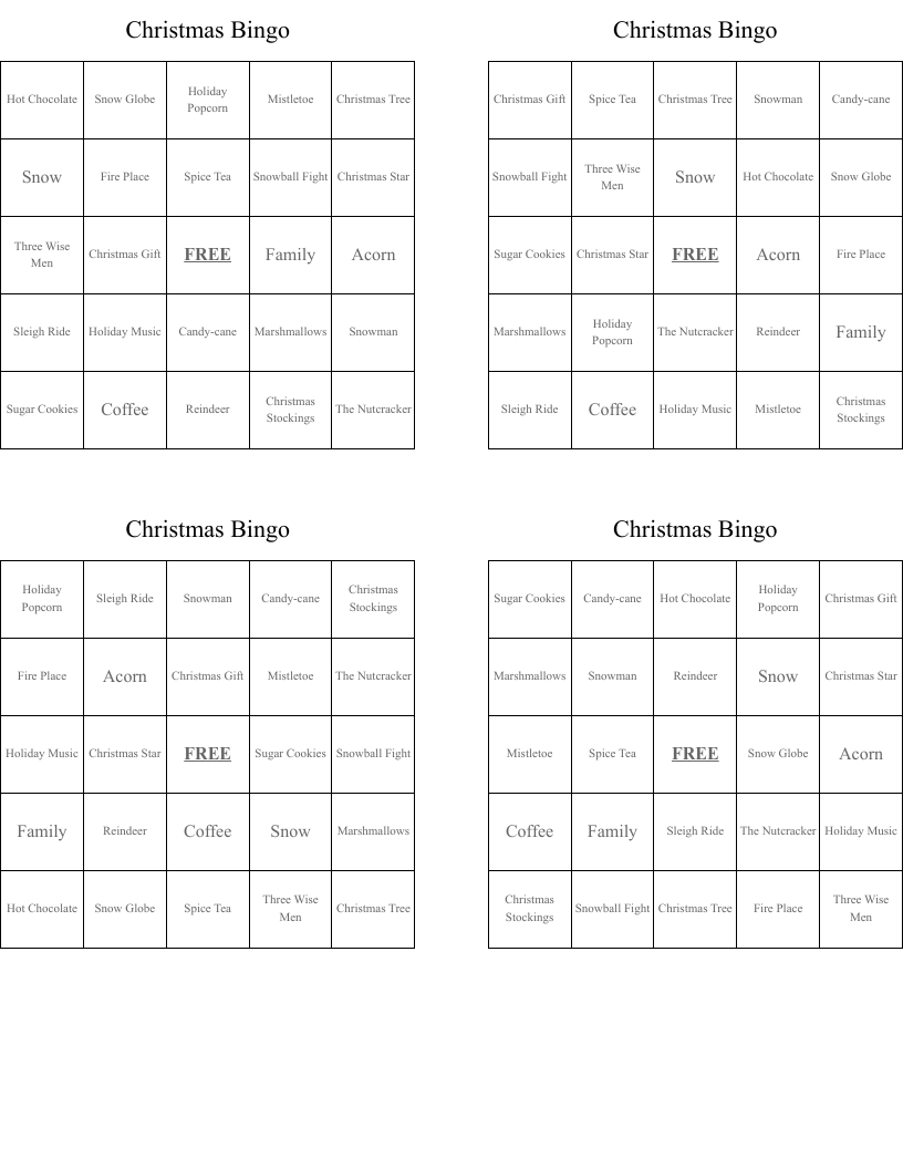 Christmas Bingo