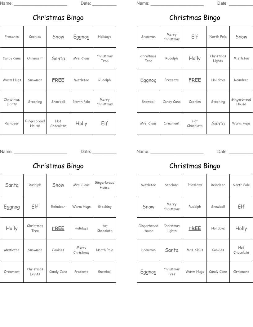 Christmas Bingo