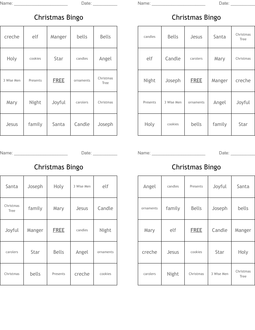 Christmas Bingo