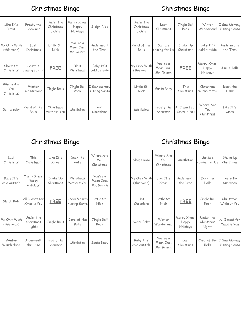 Christmas Bingo