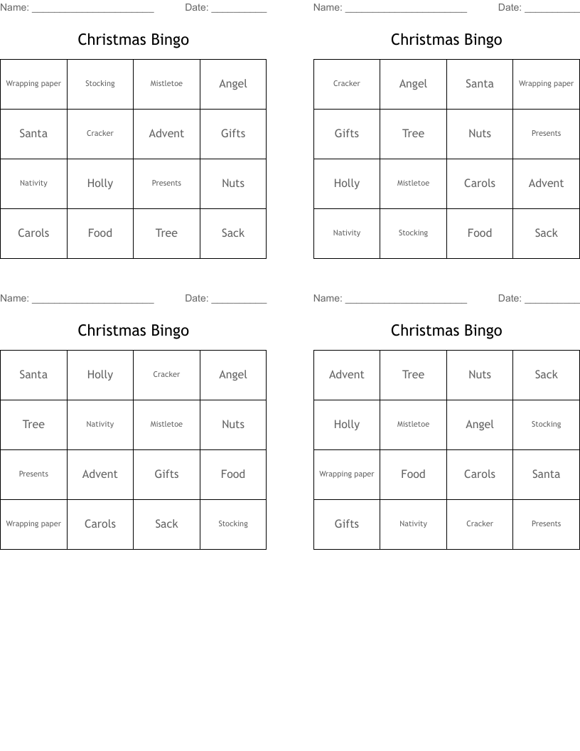 Christmas Bingo