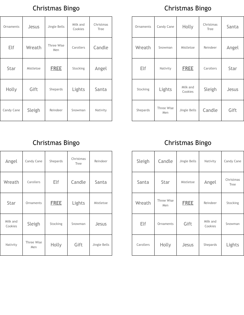 Christmas Bingo