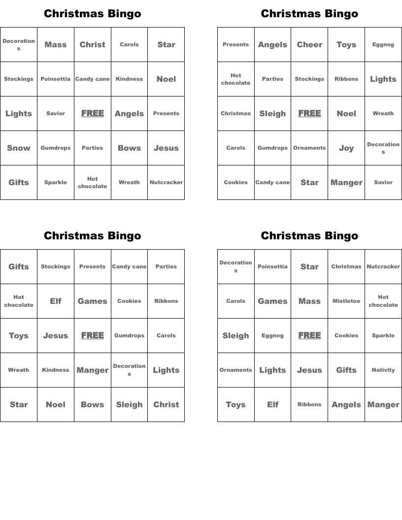 Christmas Bingo