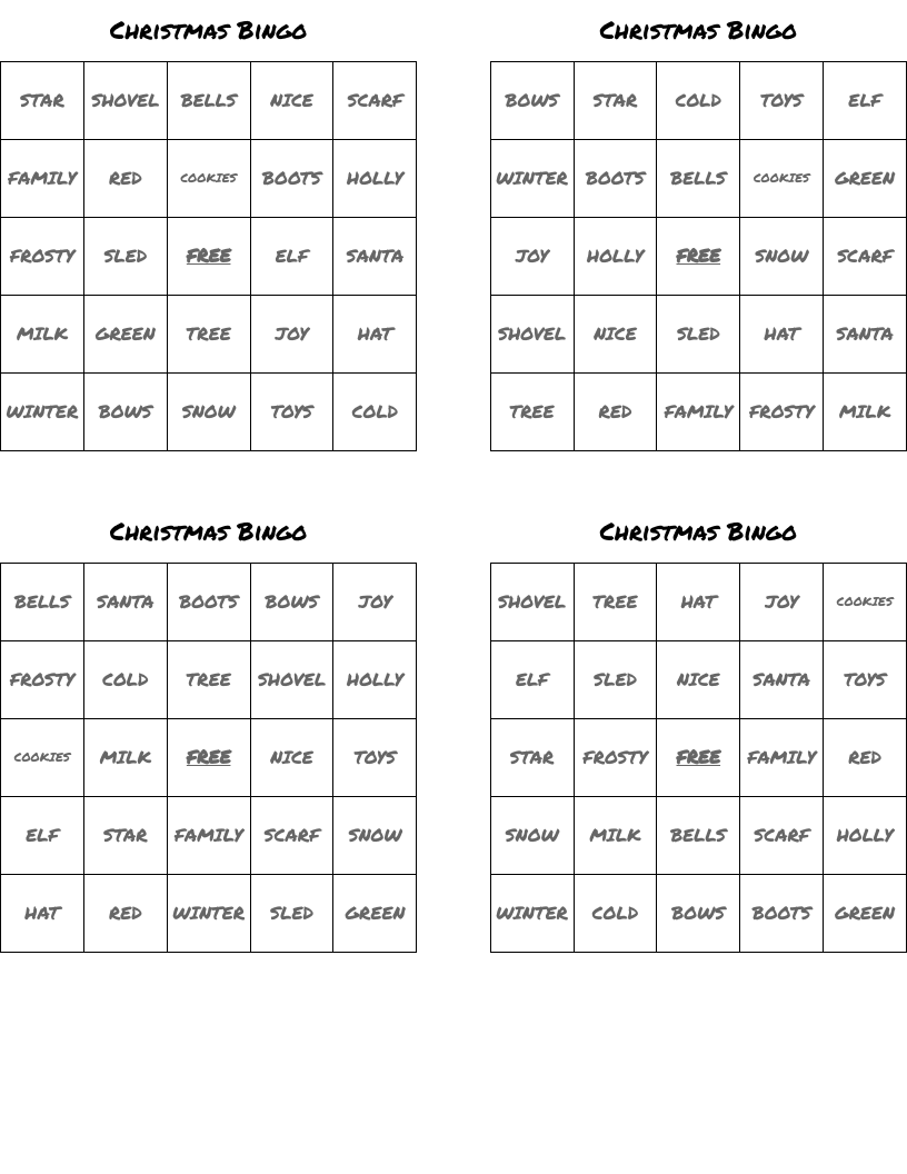 Christmas Bingo