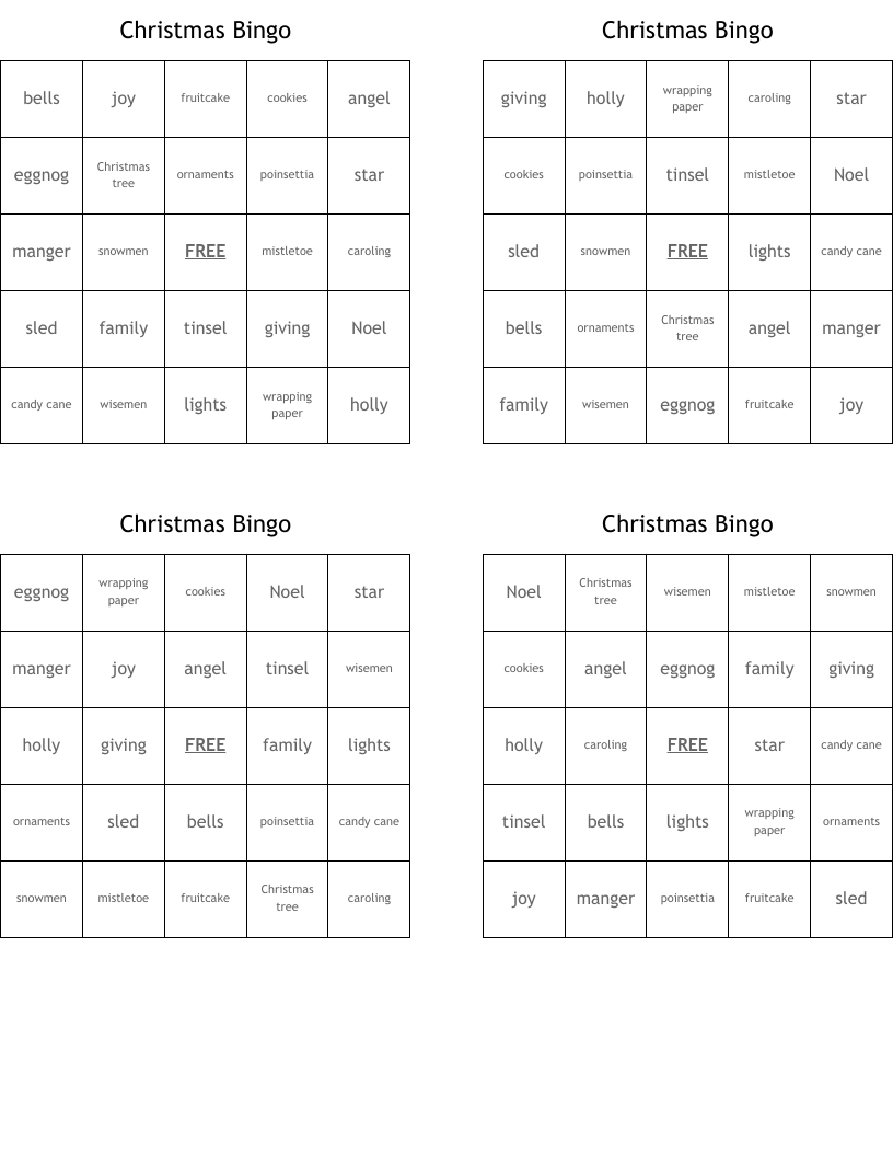 Christmas Bingo
