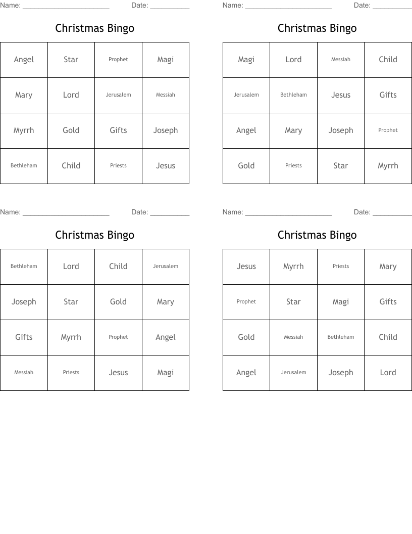 Christmas Bingo