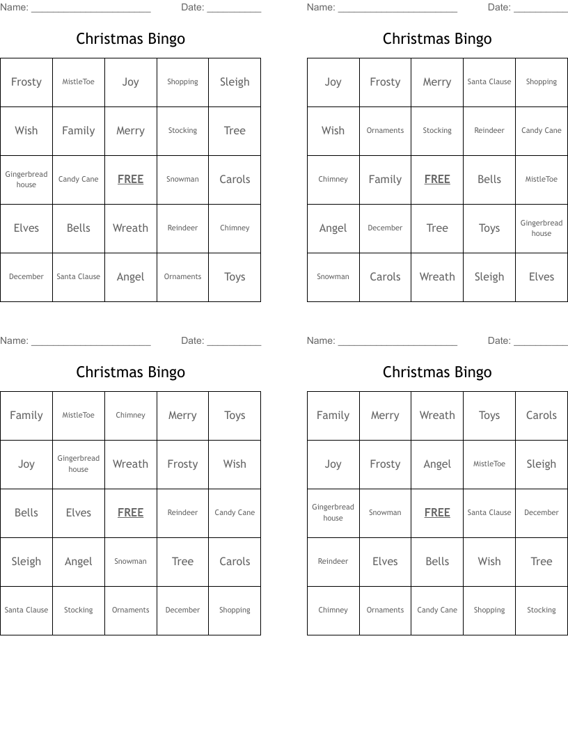 Christmas Bingo