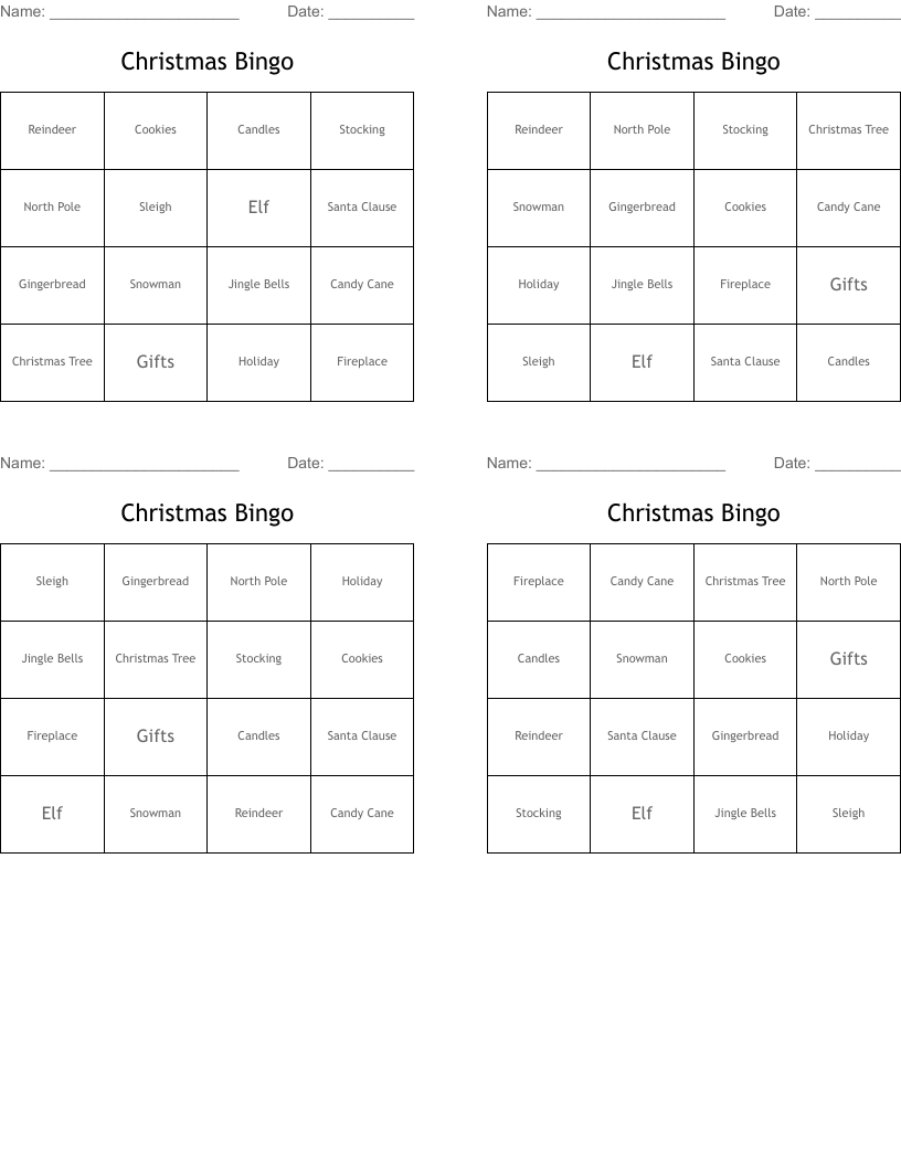 Christmas Bingo