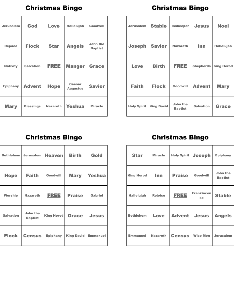 Christmas Bingo
