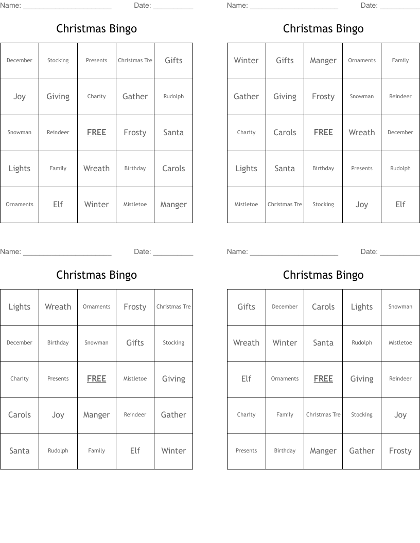 Christmas Bingo