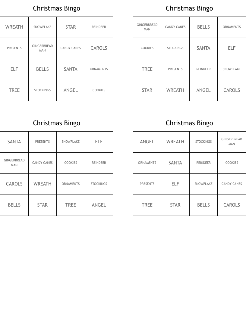 Christmas Bingo
