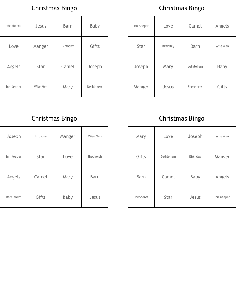 Christmas Bingo