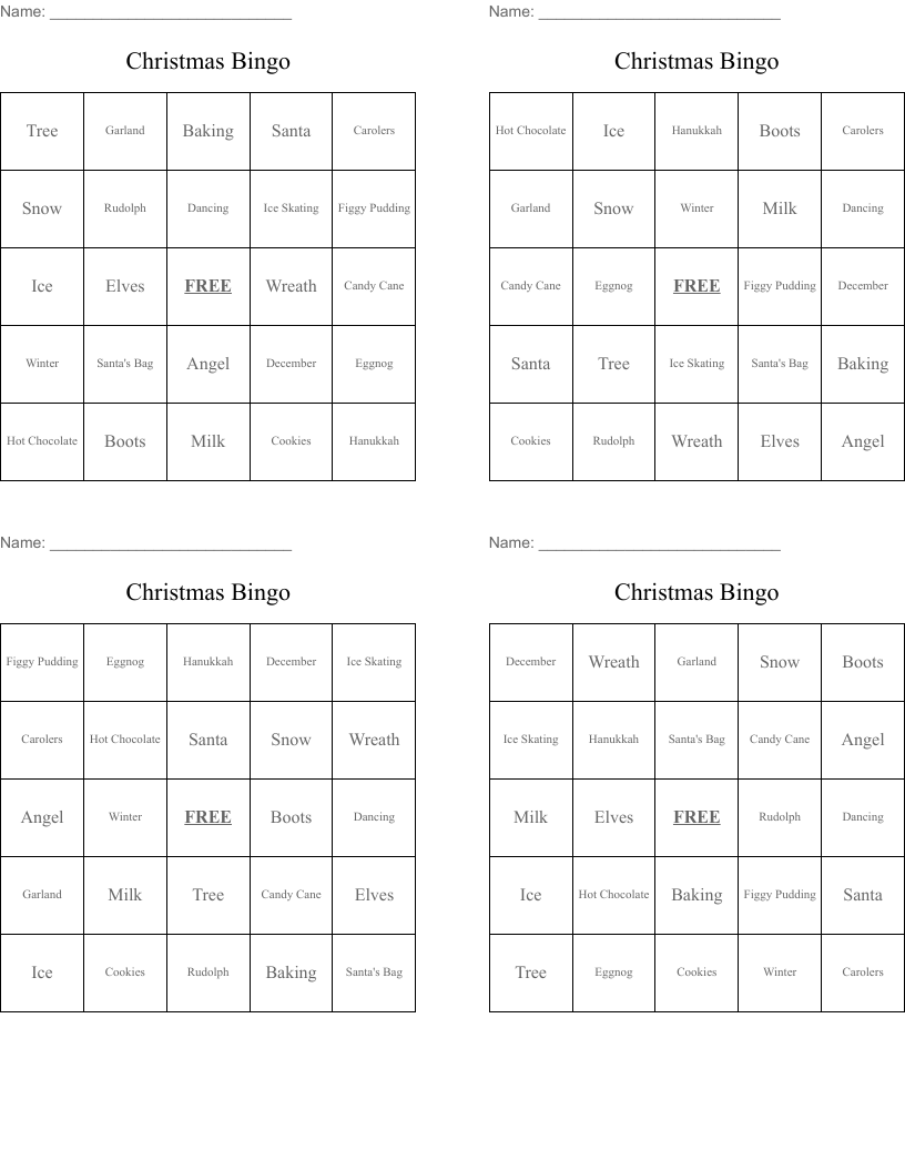 Christmas Bingo