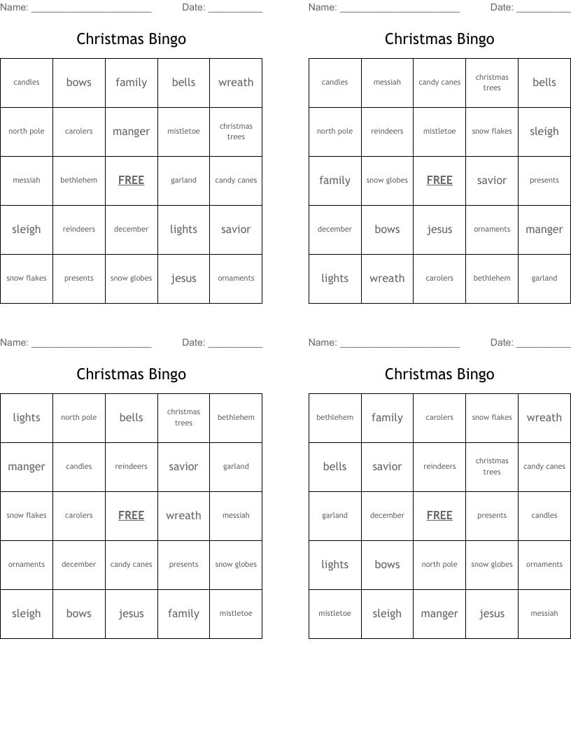 Christmas Bingo