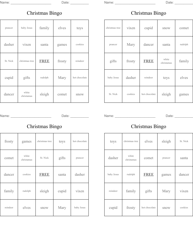 Christmas Bingo