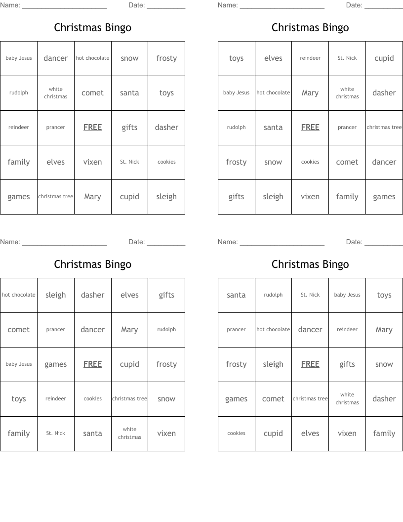Christmas Bingo