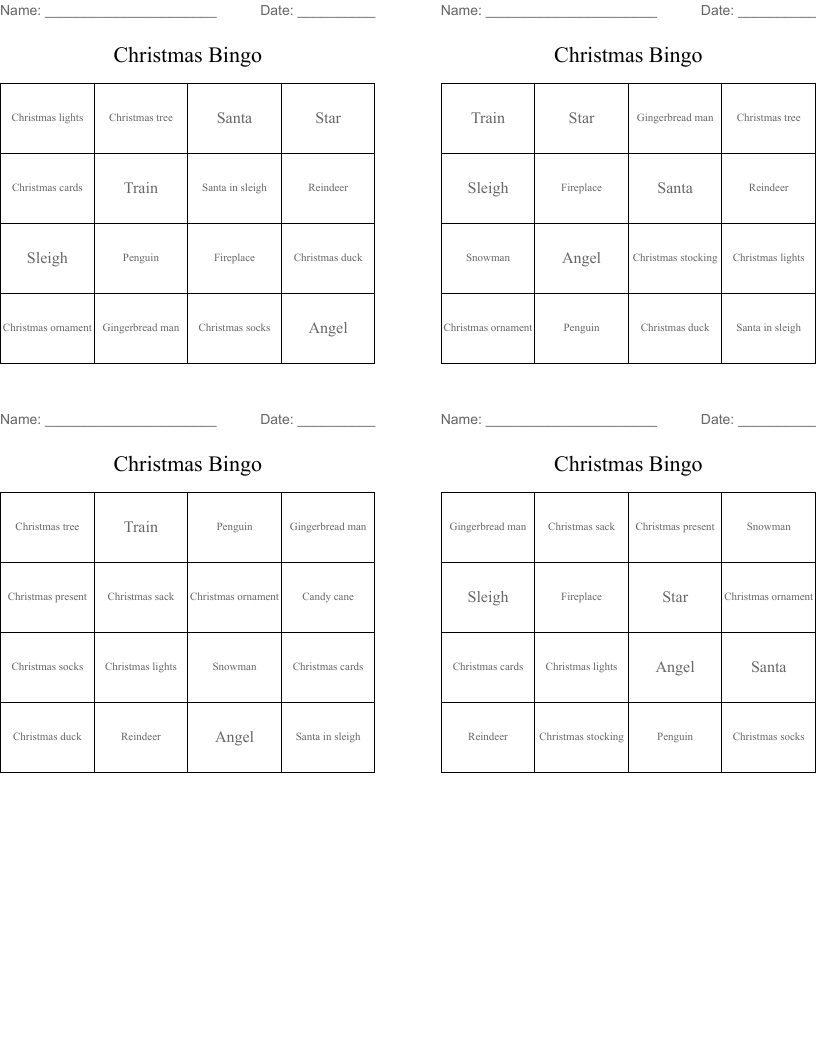 Christmas Bingo