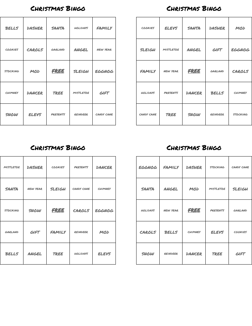 Christmas Bingo