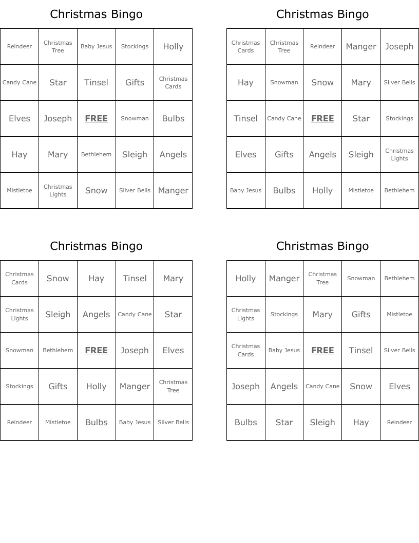 Christmas Bingo