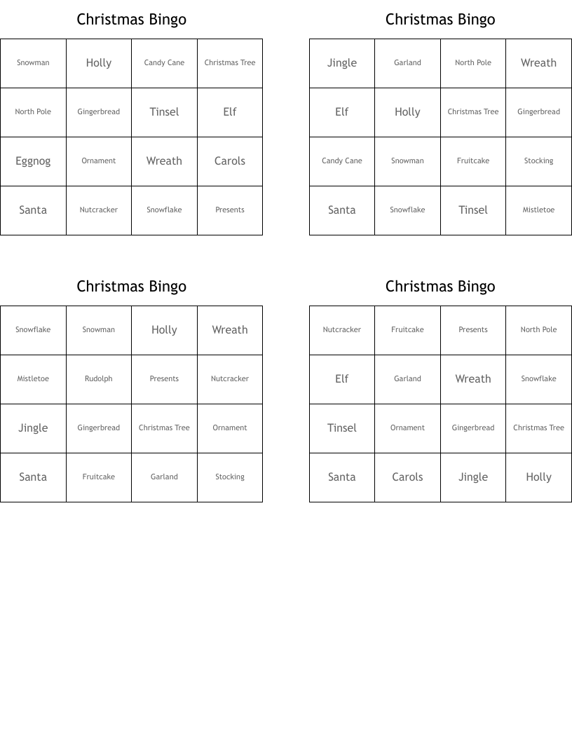 Christmas Bingo