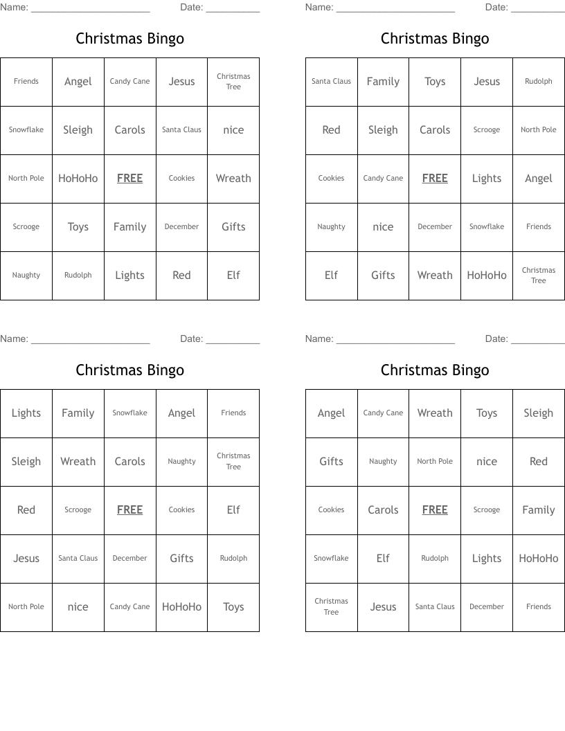 Christmas Bingo